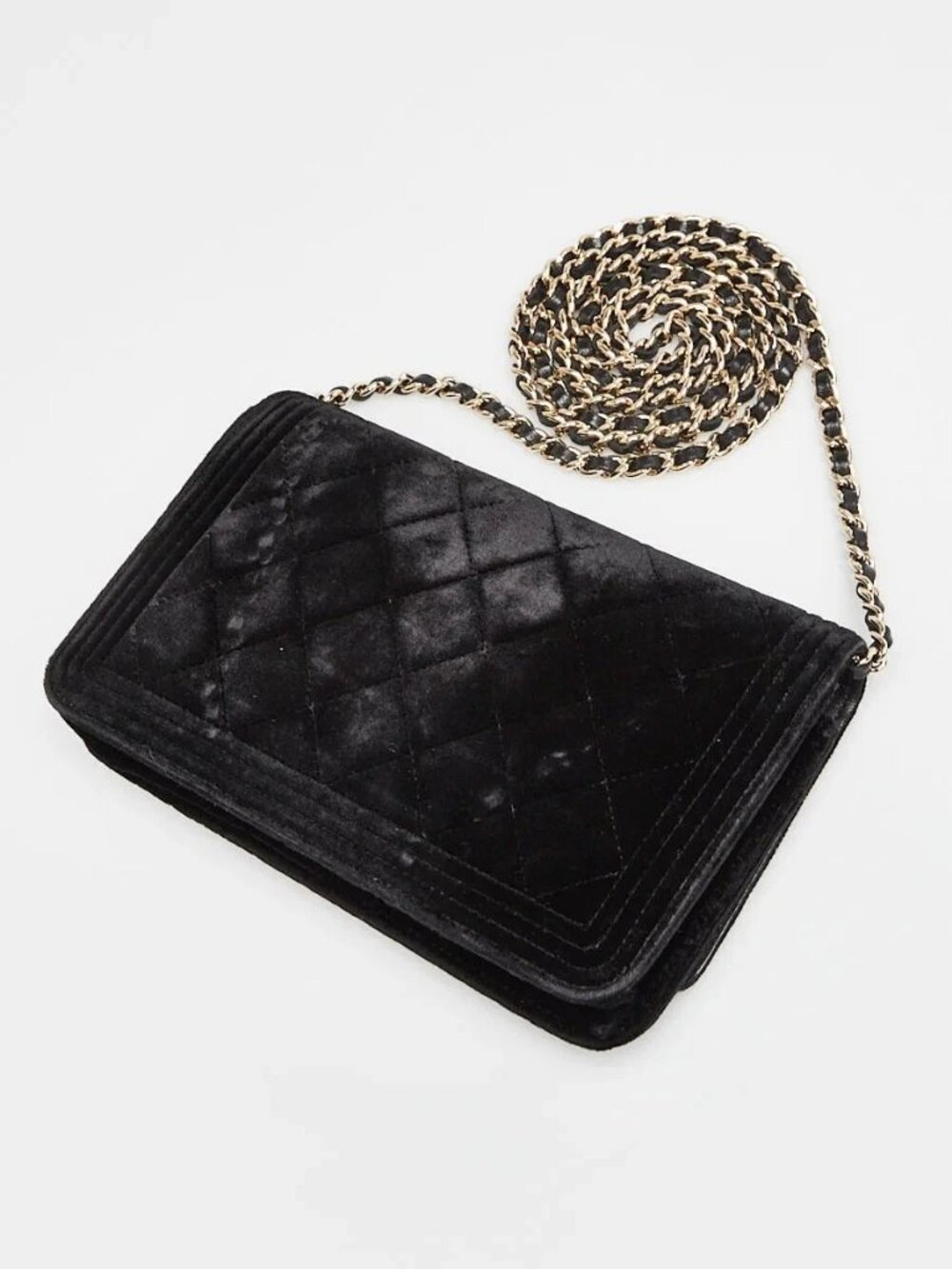 Chanel Black Quilted Velvet Boy WOC Clutch Bag - Picture 3 of 12